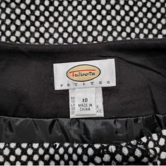 Talbots Wool Button Front Polka Dot Mini Skirt - Picture 5 of 8